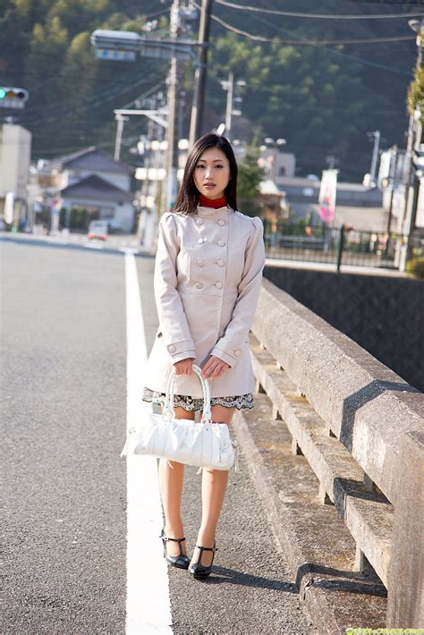 mitsu  japanese gravure idol modest office dress fashion photo shoot outdoor hiburan malem