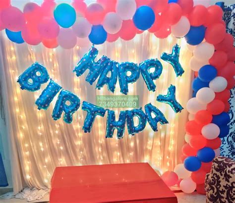 simple home birthday foil balloon decoration  birthday party