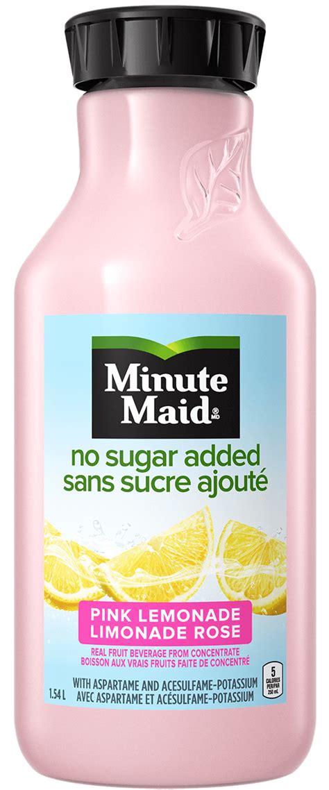 sugar added pink lemonade minute maid canada