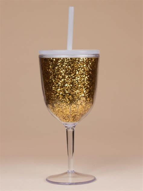 Wholesale 10oz Acrylic Stemless Wine Glass With Glitter
