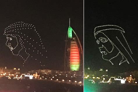 dubai creates giant image  sheikh mohammed   sky  hundreds  drones attractions