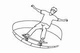 Skateboarder sketch template