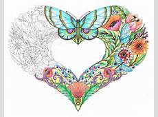 Open Hearts Coloring Pages for adults Set of 10 by emerlyearts