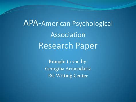 american psychological association research paper powerpoint