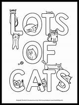 Coloring Cats Lots Cat Pages Adorable sketch template