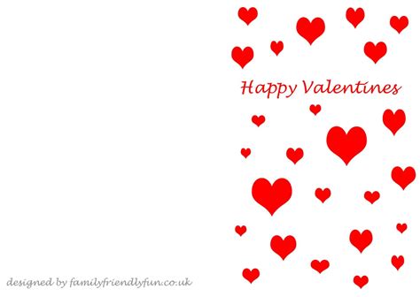 valentines day card printable templates valentine card template