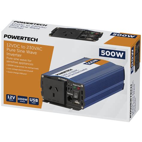 powertech 500w 12vdc to 230vac pure sine wave inverter electrically
