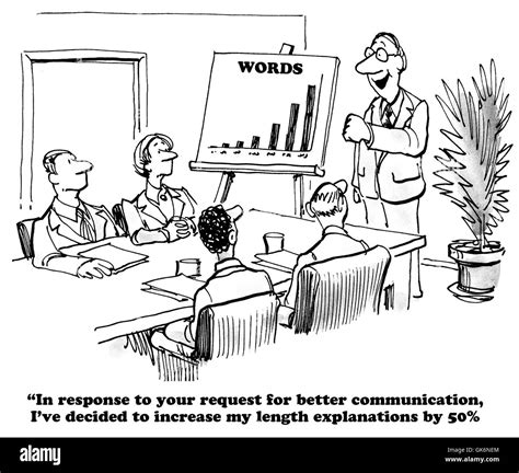 business cartoon  offering additional explanation   communication stock photo alamy