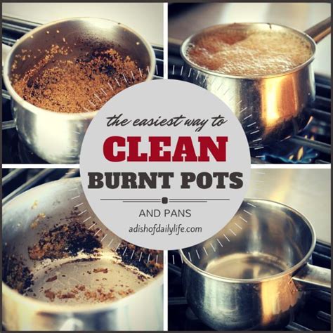 clean burnt pots  pans  minutes  dish  daily life clean