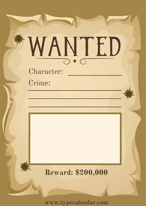 blank wanted poster template printable editable