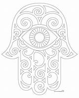 Coloring Hamsa Handprint Pages Clipart Printable Hand Print Library sketch template