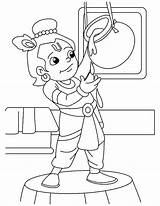 Krishna Coloring Pages Baby Drawing Butter Little Color Outline Kids Colouring Cartoon Janmashtami Easy Printable Getcolorings Online Drawings Painting Cute sketch template