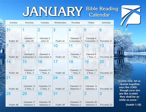 january  daily bible reading calendar  gods image