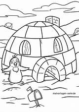 Iglu Ausmalen Igloo Pinguin Coloriages sketch template