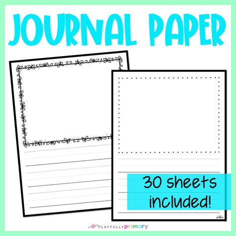 kindergarten journal paper printable writing paper  drawing box