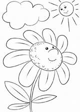 Coloring Flower Cartoon Pages Character Daisy Margarita Flowers Printable Drawing Para Colorear Sol Al Template Imagen Categories sketch template