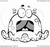 Octopus Cartoon Scared Chubby Clipart Outlined Coloring Vector Thoman Cory Royalty sketch template