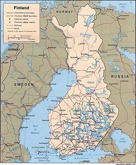 large detailed political map  finland  roads  cities vidianicom maps