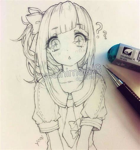 cute anime girl drawing at getdrawings free download
