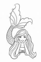 Coloring Mermaid Pages Book Choose Board Illustration Coloriage Barbie sketch template