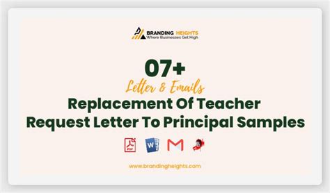 replacement  teacher request letter  principal samples