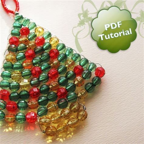 diy  tutorial xmas tree beaded christmas ornament  souvenir etsy