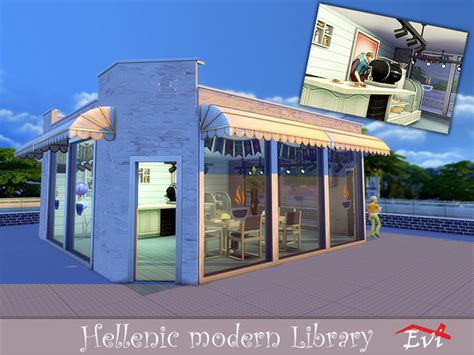 hellenic modern library by evi at tsr sims 4 updates