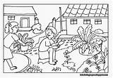 Coloring Pages Gardening Kids Father sketch template