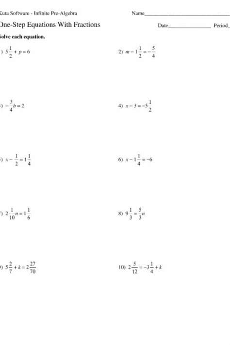 equations  fractions worksheet vwcom