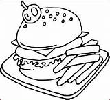 Coloring Pages Burger Kids Foods Labels Printable sketch template