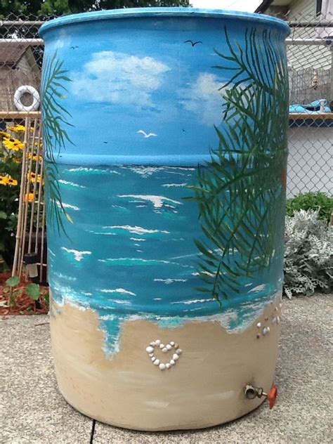 tropical painted rain barrel rain barrels painted rain barrel rain barrels diy