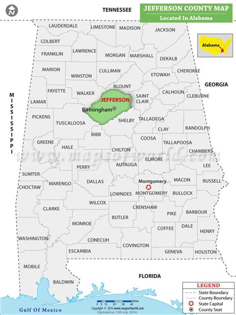 Jefferson County Map Alabama