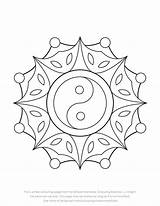 Mandala Simple Yang Coloring Yin Pages Colouring Drawing Easy Designs Mandalas Flower Drawings Detailed Color Printable Books Blumen Click Templates sketch template