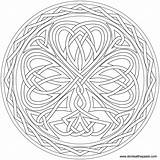 Shamrock Coloring Mandala Color Pages Celtic Knotted Mandalas Embroider Transparent Irish Adults Donteatthepaste Knot Print Patterns Large Designs Abstract Library sketch template