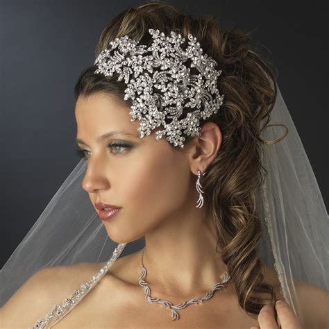 vintage couture side accented crystal bridal headband headpiece
