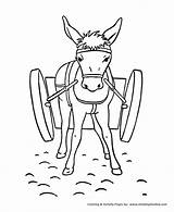 Coloring Pages Donkey Farm Cart Animal Printable Animals Print Kids Honkingdonkey Sheet sketch template
