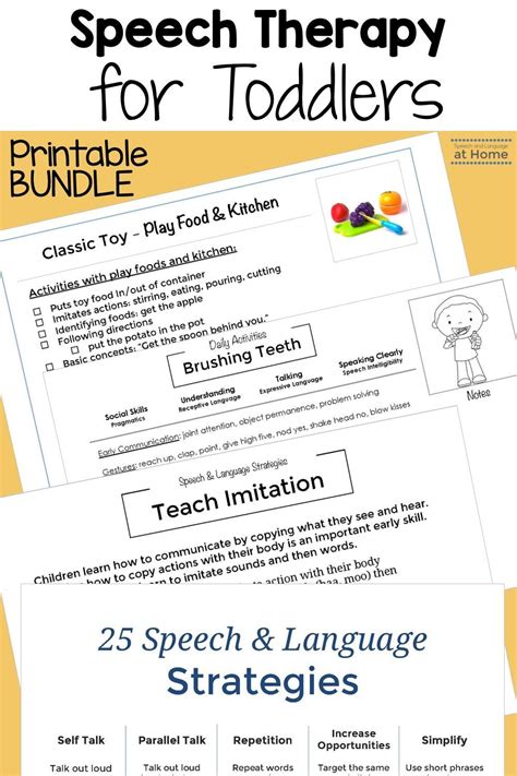 speech therapy parent handouts  toddler activities  early