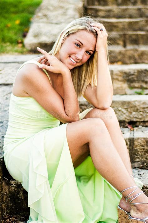 pretty teen girl with blonde hair stock image image of