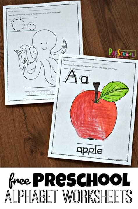 simple preschool alphabet worksheets  printable