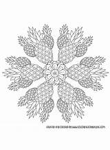 Pineapple Mandala Coloring Bliss Printable sketch template