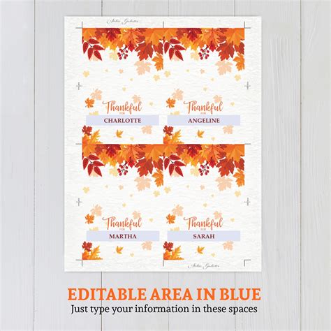 thanksgiving place card templates