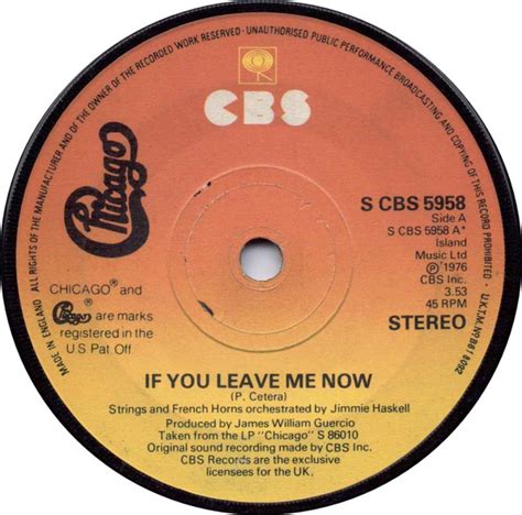 chicago   leave   vinyl   rpm single reissue discogs