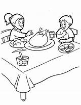 Coloring Thanksgiving Pages Kids Feast Library Clipart sketch template