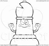 Chess Coloring Bishop Mad Piece Clipart Cartoon Outlined Vector Thoman Cory Royalty sketch template