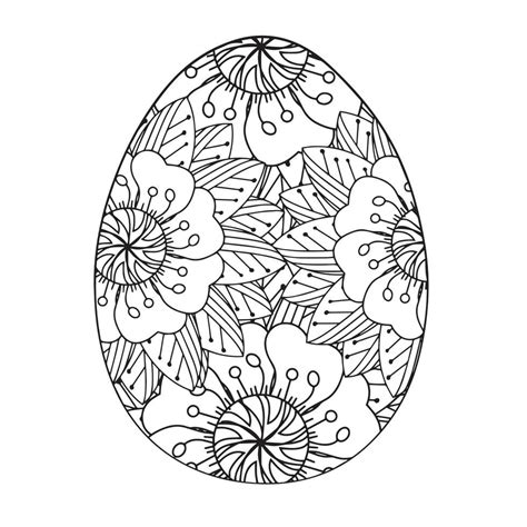 easter egg coloring page easter bunny coloring page  vector art