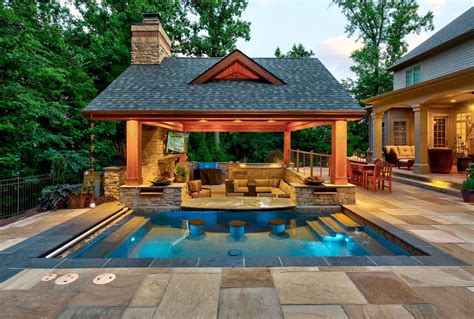 amazing outdoor oasis  landscape design home   pool house