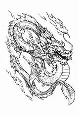 Dragon Coloring Chinese Pages China Coloriage Asia Chinois Adults Dessin Simple Fire Color Coloriages Colorier Adult Dragons Dessins Difficile Un sketch template