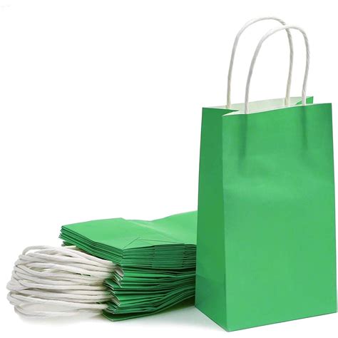 pcs xx green kraft paper gift bags party favor shopping