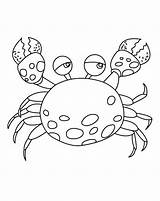 Crab Coloring Pages Printable Cartoon Kids sketch template