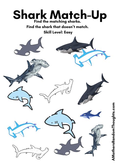 shark printables  facts  shark week   mothers random